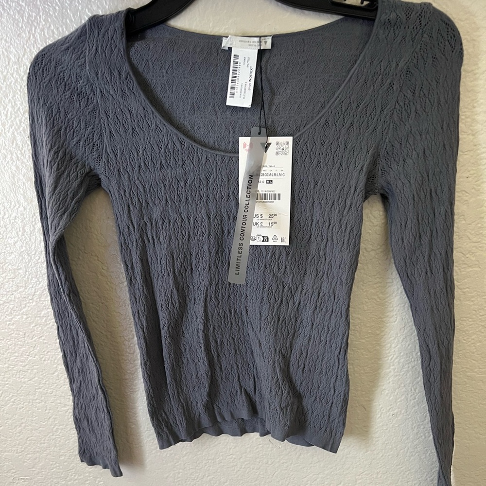 Zara Charcoal Textured Women's Blouse